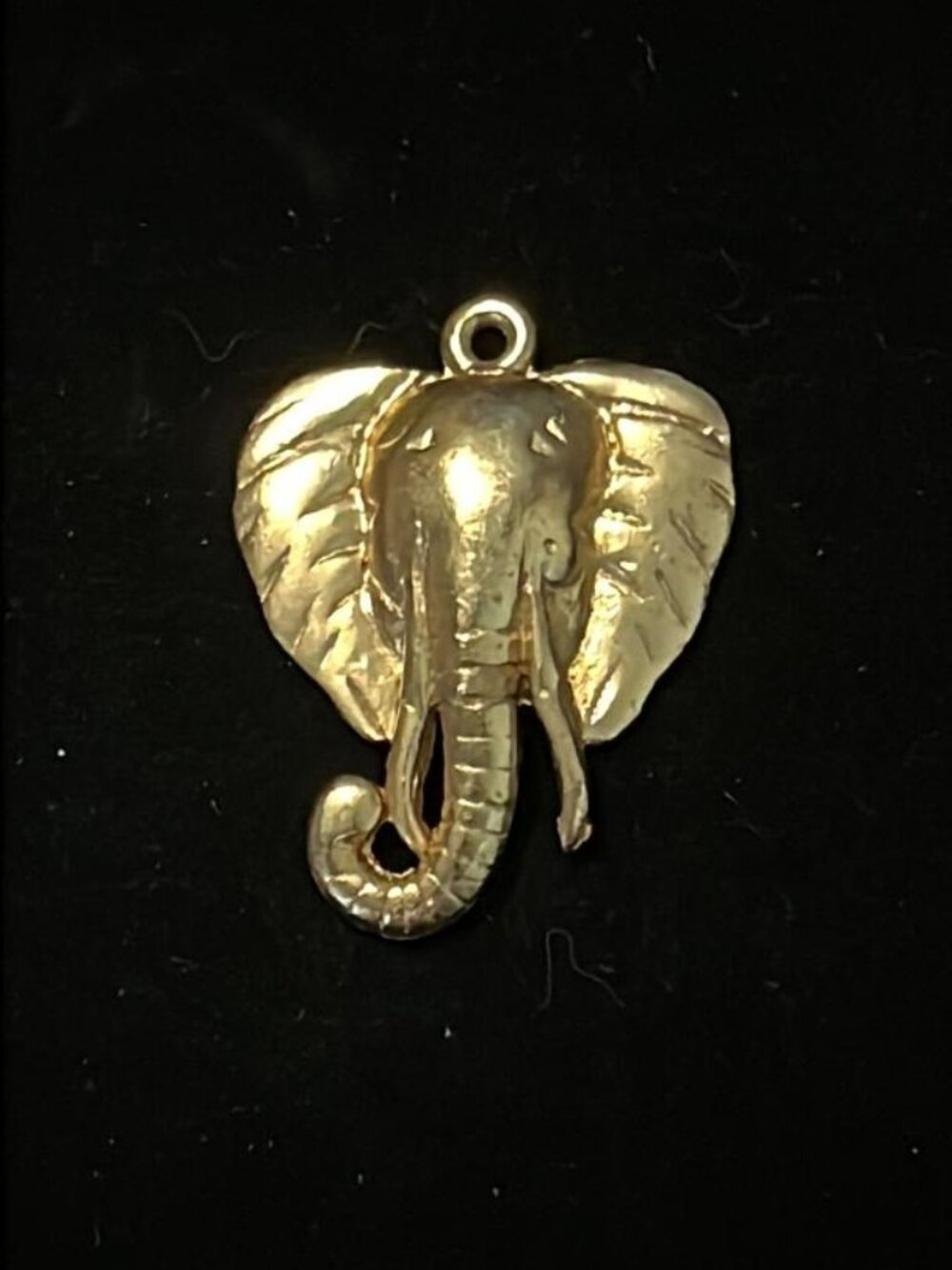Gold Tone Elephant Head Pendant